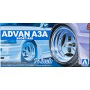 14 inch ADVAN A3A Short-Rim Tire & Wheel Set 1:24...
