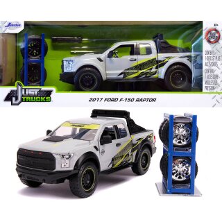 2017 Ford F-150 Raptor Pickup + Satz Reifen & Felgen 1:24 Jada Toys 31561