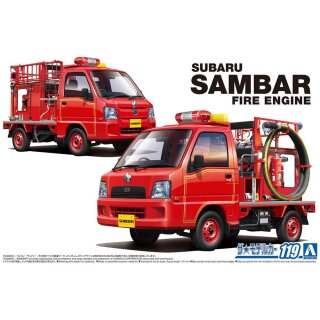 Subaru Sambar TT2 Fire Engine Truck Feuerwehr 1:24 Model Kit Bausatz Aoshima 057940