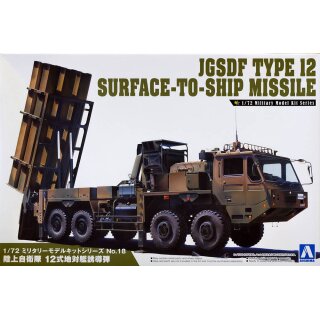 JGSDF Type 12 Surface-to-Ship Missile 1:72 Model Kit Aoshima 055373