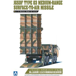 JGSDF Type 03 Medium-Range Surface-to-Air Missile Chu-SAM 1:72 Model Kit Bausatz Aoshima 055397