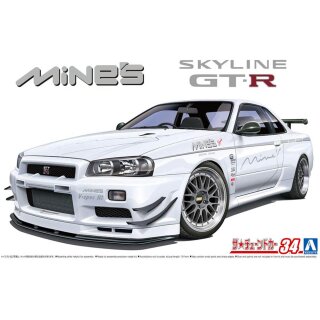 2002 Nissan Skyline GT-R R34 BNR34 Mines 1:24 Model Kit Bausatz Aoshima 059869