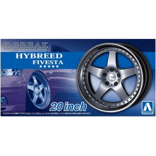 20 Zoll K-BREAK Hybreed Fivesta Felgen & Reifen Set 1:24 Model Kit Bausatz Aoshima 061138