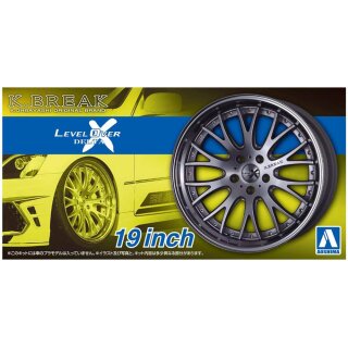 19 inch K-BREAK Level Over Delta X Tire & Wheel Set 1:24 Model Kit Aoshima 061152