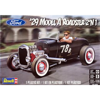 1929 Ford Model A Roadster 2N1 in 1:25 Model Kit Bausatz Revell 4463