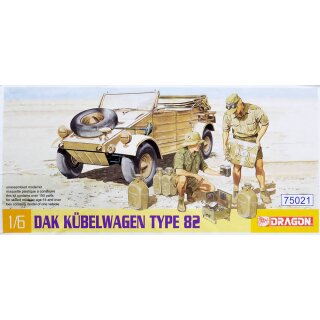 DAK Kübelwagen Type 82 Pkw. K1 Volkswagen 1:6 Model Kit Dragon 75021