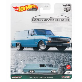 ’64 Chevy Nova Panel Fast Wagons Car Culture Premium 1:64 Hot Wheels GRJ66 FPY86