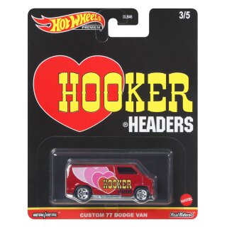 Custom ’77 Dodge Van - Hooker Headers Speed Shop Garage Premium Pop Culture 1:64 Hot Wheels GRL26 DLB45