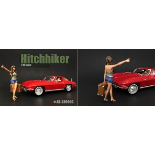 Hitchhiker Set Sexy Anhalterin + Fahrer 2 Models 1:24 American Diorama AD-23996G