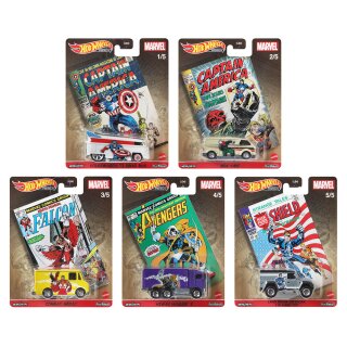 Marvel Set 5 models Premium Pop Culture 2021 in 1:64 Hot Wheels DLB45 - 946L