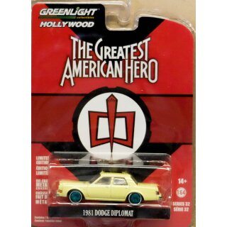 1981 Dodge Diplomat The Greatest American Hero Bill Maxwell GREEN MACHINE 1:64 GreenLight 44920