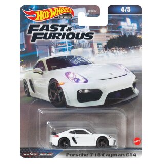 Porsche 718 Cayman GT4 Fast & Furious Premium 2023 in 1:64 Hot Wheels HKD20 HNW46