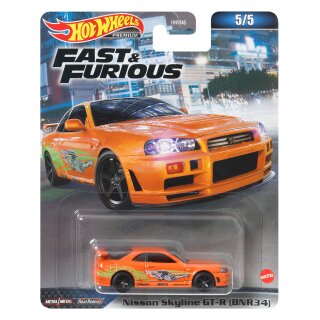 Nissan Skyline GT-R (BNR34) Fast & Furious Premium 2023 in 1:64 Hot Wheels HKD21 HNW46