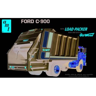 Ford C-900 Refuse Truck with Load-Packer Müllwagen 1:25 AMT Model Kit Bausatz AMT1247