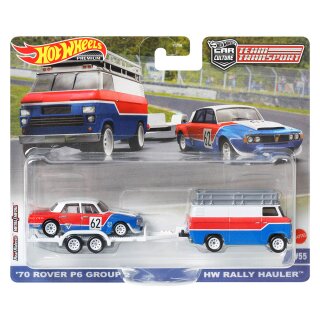 70 Rover P6 Group 2 + HW Rally Hauler Team Transport #55 Car Culture 1:64 Hot Wheels HKF45 FLF56