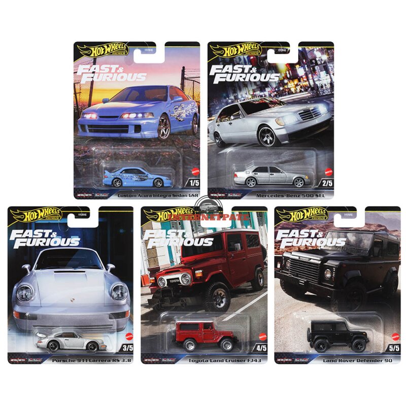 Infurious Set Fast & Furious Set 5 models 2024 Premium Entertainment 1:64 Hot Wheel ...