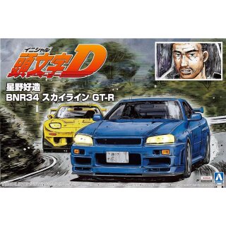 Nissan Skyline GT-R BNR34 Kouzou Hoshino Initial D 1:24 Model Kit Bausatz Aoshima 057339