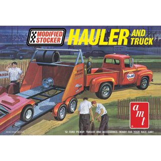 1953 Ford Pickup Modified Stocker + Hauler 1:25 AMT Model Kit Bausatz AMT1310