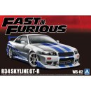 Nissan Skyline GT-R R34 Fast & Furious 1:24 Model Kit...
