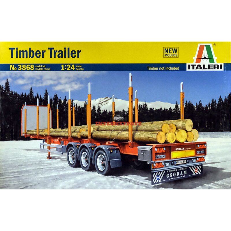 Timber Trailer Anhänger für Holz 1:24 Model Kit Bausatz Italeri 3868 ...