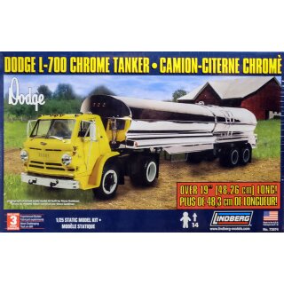 Dodge L-700 Chrome Tanker LKW mit Anhänger 1:25 Model Kit Bausatz Lindberg 73074