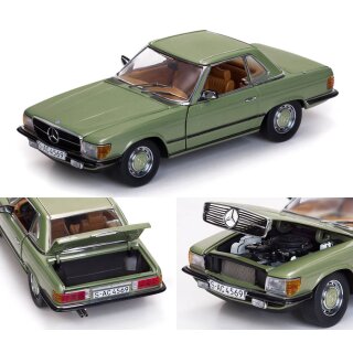 1977 Mercedes-Benz 350 SL Hard Top Coupe Silbergrün grün 1:18 Sun Star 4569