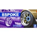 14 inch 8 Spoke Tire & Wheel Set 1:24 Model Kit...